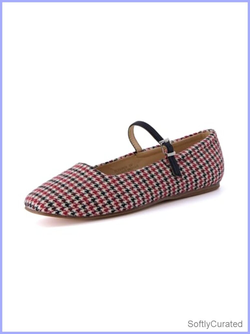 Women's Sleeper Mary Jane Flat Memory Foam Vegan Leather Plaid